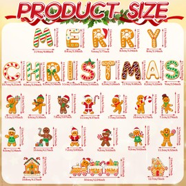 30 Pcs Christmas Gingerbread Garage Door Decoration Colorful Candy Garage Magnets Stickers Gingerbread Man House Train Fridge Refrigerator Magnetic Stickers for Xmas Holiday Car Mailbox Metal Door