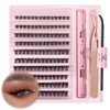 Riya DIY Lash Clusters 140Pcs with Eyelash Extenisons Kit, and