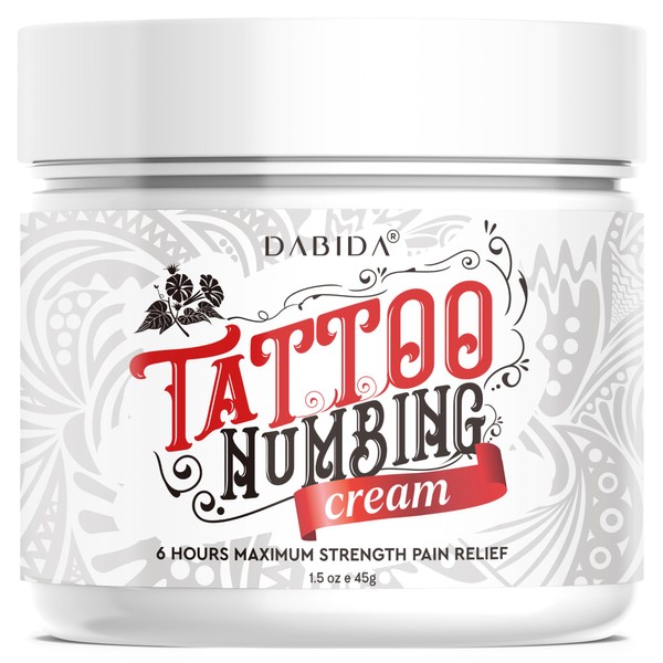 Tattoo Numbing Cream Maximum Strength(45g), 6 Hours Maximum Strength, Numbing Cream for Waxing Brazilian Wax, Best Tattoo Numbing Cream, Numbing Cream for Tattoos, Numbing Cream for Waxing