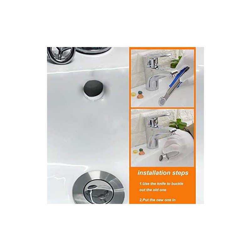 SKYPIA 3x Bathroom Kitchen Sink Hole Round Overflow Cover Basin