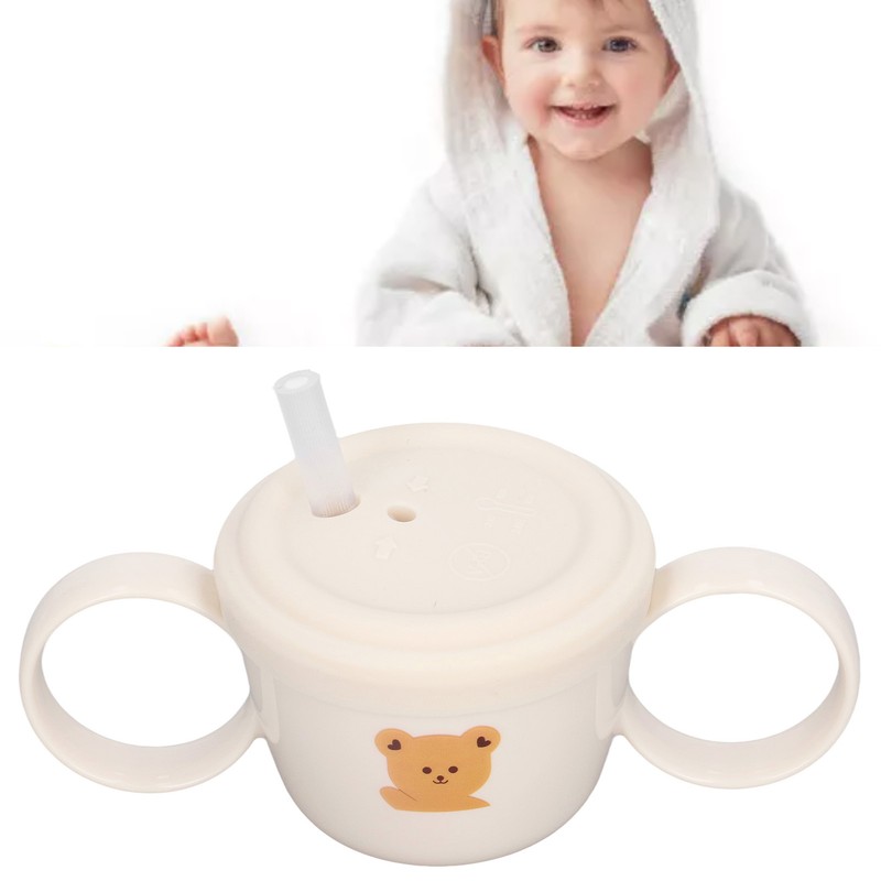 Baby Learning Drinking Cup 200mL Cartoon Animal Print Silicone Training