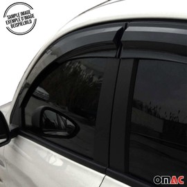 OMAC Window Visor Vent Rain Guard Deflector for Toyota Camry 2007-2011 Smoke 4 Pcs