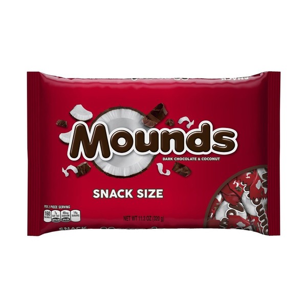 MOUNDS Dark Chocolate and Coconut Candy Bars, Snack Size, 11.3 Ounce (Pack of 6)