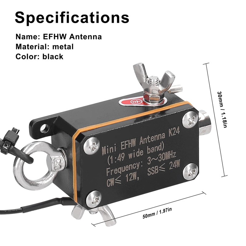 Namolit Pocket EFHW Antenna K24 3-30MHz Frequency Band Shortwave Antenna