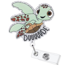 Retractable Badge Holder, Nurse Badge Reel, Badge Holder for Nurse, Cute Retractable Badge Holder, Badge Holder with Alligator Clip, for Doctors, Teachers and Students (Turtle)