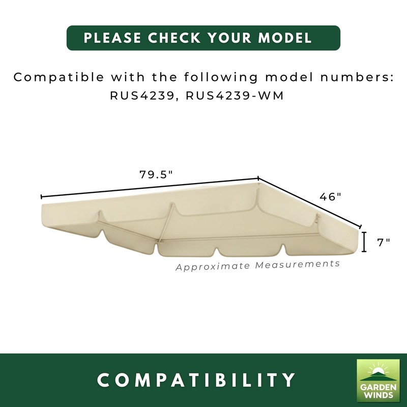 Garden Winds Durable Replacement Canopy Top Cover Compatible with The