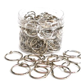 Otylzto 120pcs Metal Binder Rings 1 Inch, Paper Ring, Key Rings,Office Products