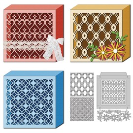 DELORIGIN 3D Cutting Dies in the Shape of a Square Box Card Making Cutting Dies Scrapbooking Embossing Template Cutting Dies for Greeting Cards Craft Paper Albums Invitations