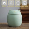 Umberdom Matte Ceramic Cat Ashes Urn, Light Green, Small