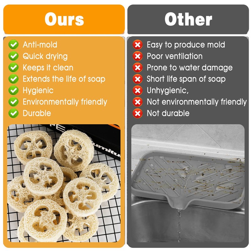 Pack of 30 Natural Loofah Sponge Soap Pads, 100% Loofah