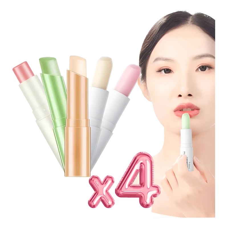 4 Piezas Labial Bálsamo Cuidado Facial Hidratante Labios Lip