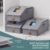 FHSQX Hat Organizer for Baseball Caps Stackable Storage Bins With
