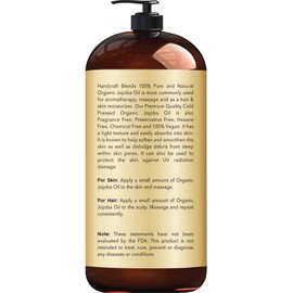 Handcraft USDA Organic Jojoba Oil 28 fl. oz – 100% Pure & Natural Jojoba Oil for Skin, Face, and Hair – Deeply Moisturizing Anti-Aging Jojoba Oil for Men and Women