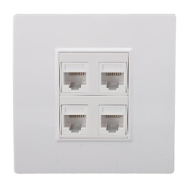 Cat 6 Ethernet Wall Plate 4 Ports Detachable Female to Female Keystone Wall Coupler Socket Plate for CAT5 CAT5E CAT6 CAT6A for High Speed Data Connection Am