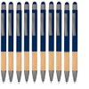 noTrash2003 10 Ergonomic Ballpoint Pens with Metal Tip and Bamboo