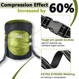 Frelaxy Compression Sack, 40% More Storage! 11L/18L/30L/45L/52L Compression Stuff Sack, Water-Resistant & Ultralight Sleeping Bag Stuff Sack - Space Saving Gear for Camping, Hiking