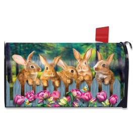 Briarwood Lane Garden Bunnies Spring Magnetic Mailbox Cover Tulips Easter Rabbit Standard