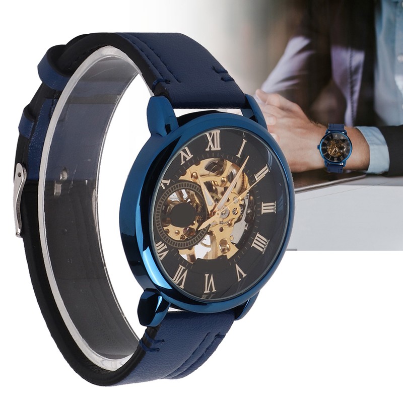 FORSINING Automatic Mechanical Watch Waterproof PU Leather Strap Men Wristwatch