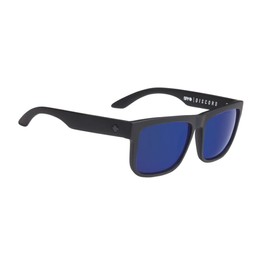 Spy Discord Sunglasses Matte Black with Happy Bronze Polar with Blue Spectra Mirror Lens + Case