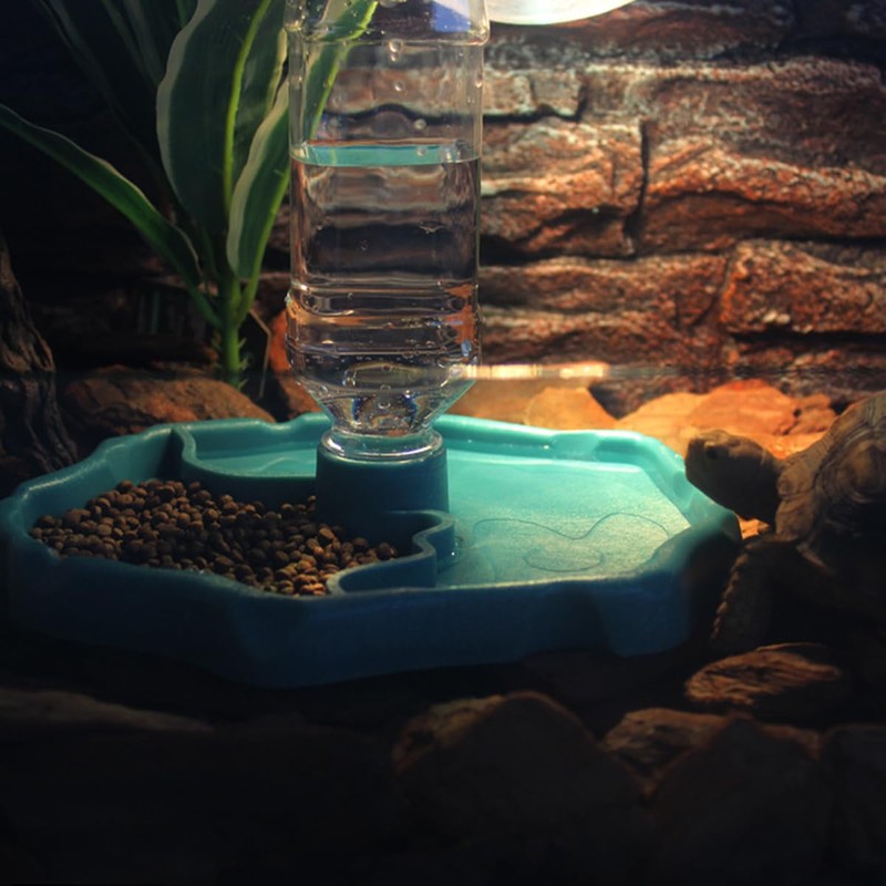 ZONADAH 2 in 1 Automatic Reptile Feeders Waterer Tortoise Water