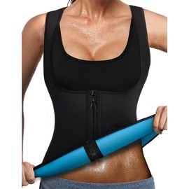 RIBIKA Women's Neoprene Sweat Sauna Vest – Slimming, Waist-Cinching, Lightweight Workout Tank Top Tummy Control Suit
