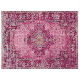 Lovewag Pets Stylish Waterproof Dog Mats for Muddy Paws - Decorative Washable Pet Floor Protectors - Large 36 x 48 Inch Rug-Look Pads - Machine Washable, Non-Slip Backing - 2 Pack (Mystic Fuchsia)