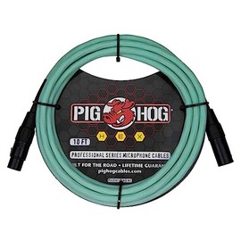 Pig HOG PHMH10SG Hex Series Microphone Cables 10-Feet XLR Connectors Seafoam Green