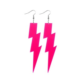80s Earrings 80s Retro Earrings Lightning Bolt Earrings 1980s Costume Retro Earrings Acrylic Lightning Earring Flash Bolt Dangle Earrings for Women Girls