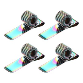 PATIKIL 4Pcs Pen Holder Clips, Metal Pen Clip Holder Adjustable Loop Pen Pencil Organizer with Horizontal Single Spring Loop for Notebook, Clipboard, Colourful