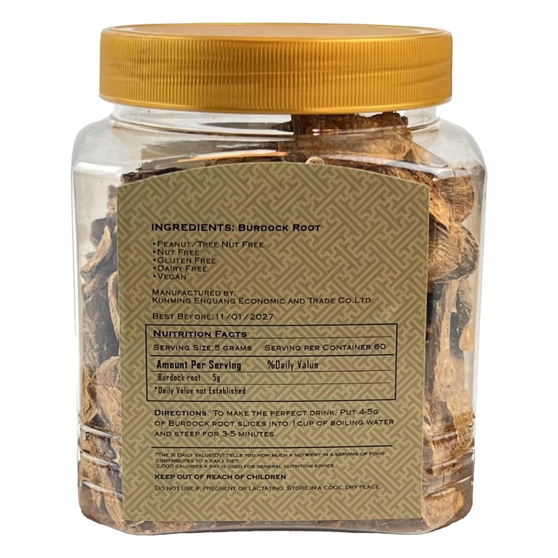 Burdock Root Tea, 300g/10.58 Oz, 100% Natural, No Additives, Caffeine