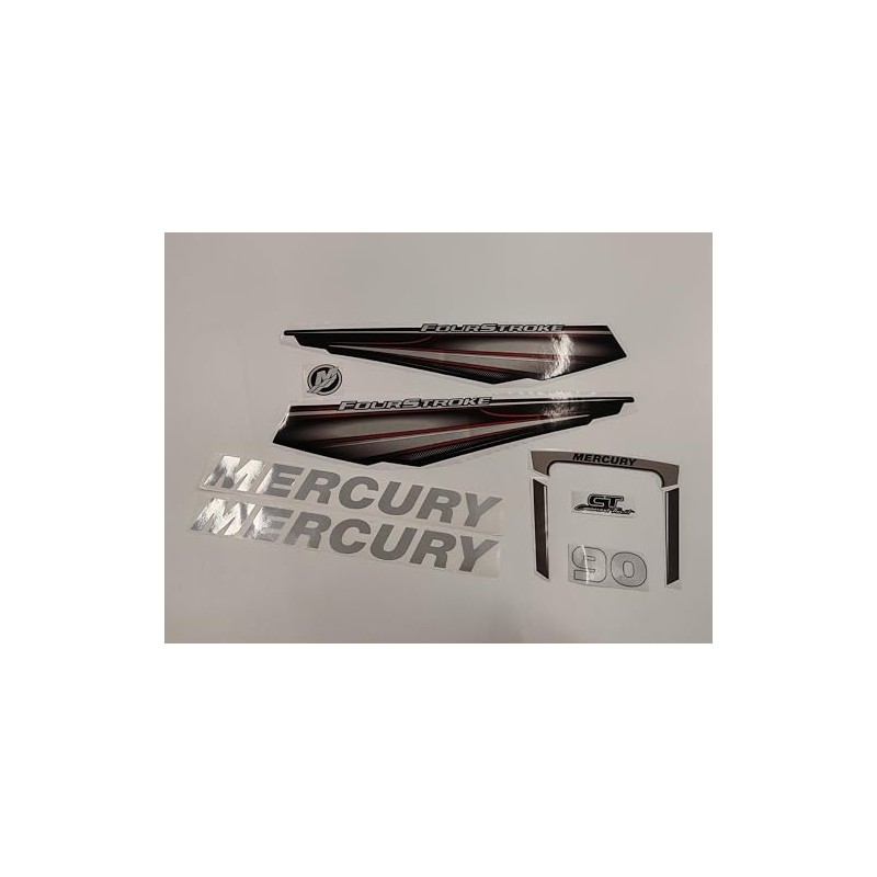 411 Decals Aftermarket Replacement for Mercury 90 (2014-2018) Red Outboard