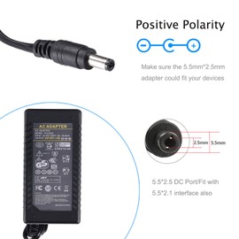 COOLM AC 100-240V DC 15V 1A2A3A4A5A6A7A Power Converter Charger 5.5mm x 2.5mm Plug LED Driver for LED Strip Lighting