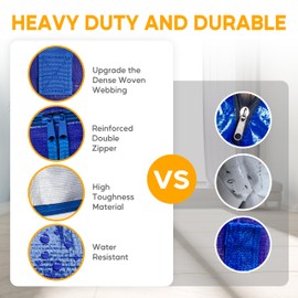 4 Pack Oversized Heavy Duty Moving Bags with Backpack Straps, Strong Handles & Zippers, Extra Large Storage Tote Moving Boxes for Space Saving, Blue