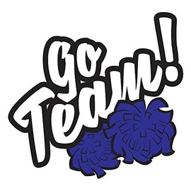 Anderson's 25-Piece Blue Poms Go Team Body Decal Set, Tattoos, Cheek Cheers, Fan Gear