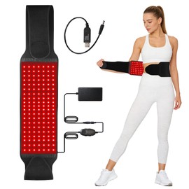 Red Light Belt, 140 LEDs 660nm Red & 850nm Near Infrared Light Wrap Belt with 6 Time Settings, 5 Brightness Levels, 2 Light Modes for Legs, Back, Waist, Shoulders
