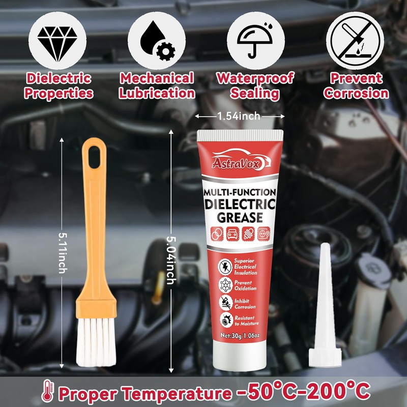 AstraVox Silicone Dielectric Grease for Electrical Connectors Automotive, Spark Plug