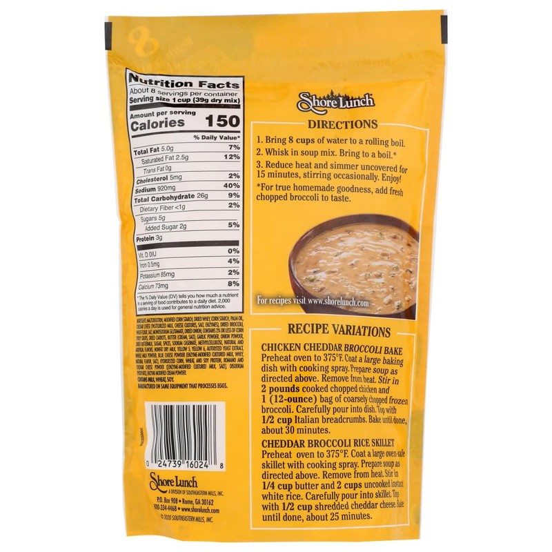 Shore Lunch, Mix Soup Cheddar Broccoli, 11 Ounce