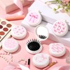 Meanplan 12 Pcs Pink Bow Mini Hair Brushes Folding Mirror
