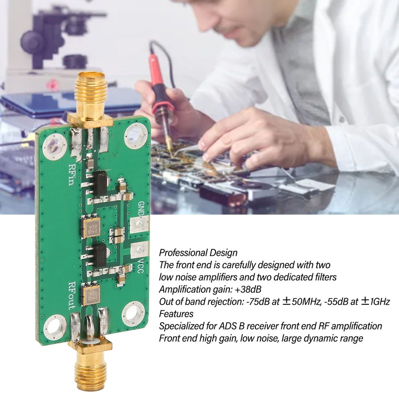 ADS B 1090MHz RF LNA Amplifier Module Front End 38dB