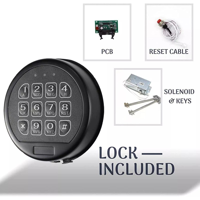 MOUNTPARTS Gun Safe Lock Replacement with 2 Override Keys &