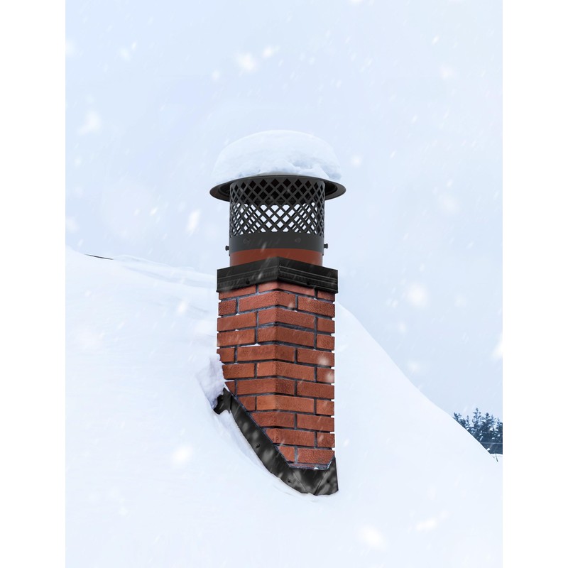 Hahaemall 8 Inch Chimney Cap Round Chimney Cover, Fireplace Chimney