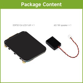Waveshare ESP32-C6 1.69inch LCD Development Board, 240×280 Pixels, Supports Wi-Fi 6 / BLE 5, 160MHz RISC-V Processor, AI Speech, ESP32 with Display, No Touch Function