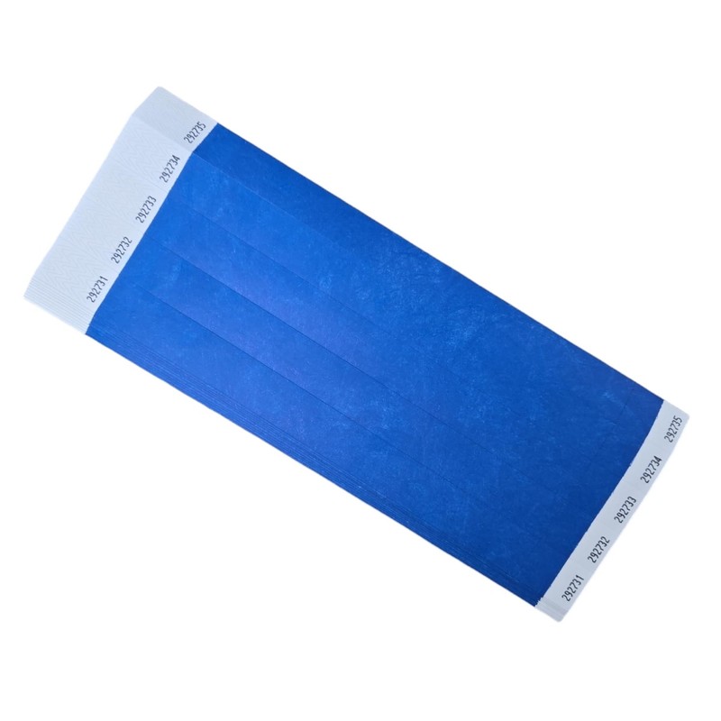 J&R Wristbands 3/4 inch 100 Pack Blue 19mm Tyvek Paperlike