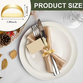 Pack of 12 Metal Napkin Rings, Elegant Napkin Buckles, Napkin Buckles for Table Decoration, Valentine's Day, Easter, Wedding, Christmas, Dinner Party (Gold)