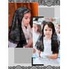 Fourluoo 3 Pcs Mantilla Catholic Veil for Church Chapel Lace