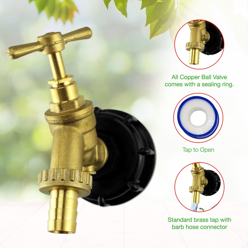 IBC Tank Adapter Hose Connector – S60X6 Brass Garden Tap
