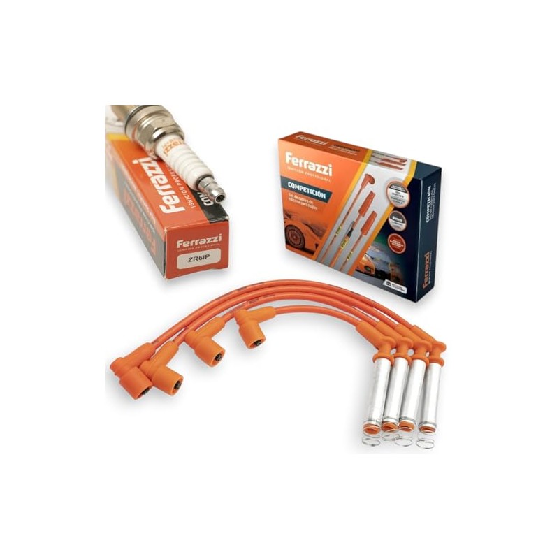 FERRAZZI Kit Cables 9mm + 4 Bujias Iridium platino de