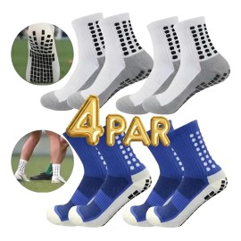 Set 4 Par Calceta Media Antideslizante Tipo Trusox Deporte F