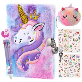 NIERBO Diario de para niñas con candado y llaves, diario difuso Tie-Dye, cuaderno de tapa dura con forro secreto para niños, 160 páginas