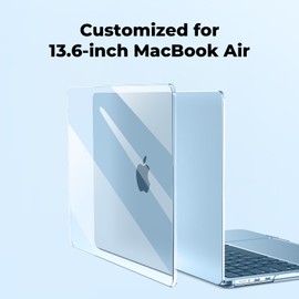 BlueSwan Compatible with MacBook Air 13 inch Case M4 M3 M2 2025 2024 2022 Mac Book Air 13.6" Laptop Protective Cover Macair A3240 A3113 A2681 Transparent Plastic Hard Shell - Sky Blue Clear
